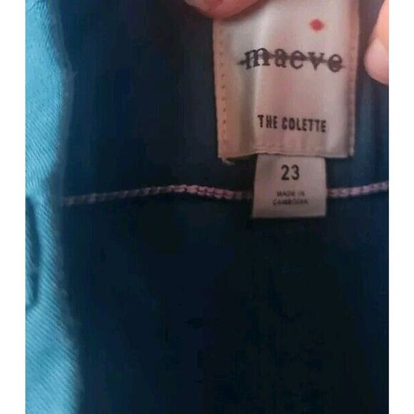 AnthropologieThe Colette Cropped Wide-Leg Pants by Maeve Sz 23 Ocean Blue - Picture 6 of 6